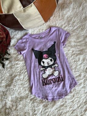 Kuromi Purple Graphic Short Sleeve Tee for Kids My Melody Sanrio Hello Kitty